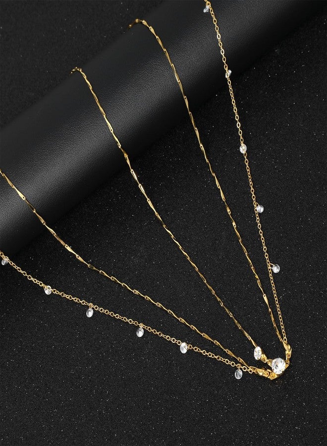 HaiFafafaing Rhinestone Head Chain, Gold Layered Bridal Headpiece, Wedding Hair Accessories, Bohemian Crystal Head Jewelry for Women - Image 4